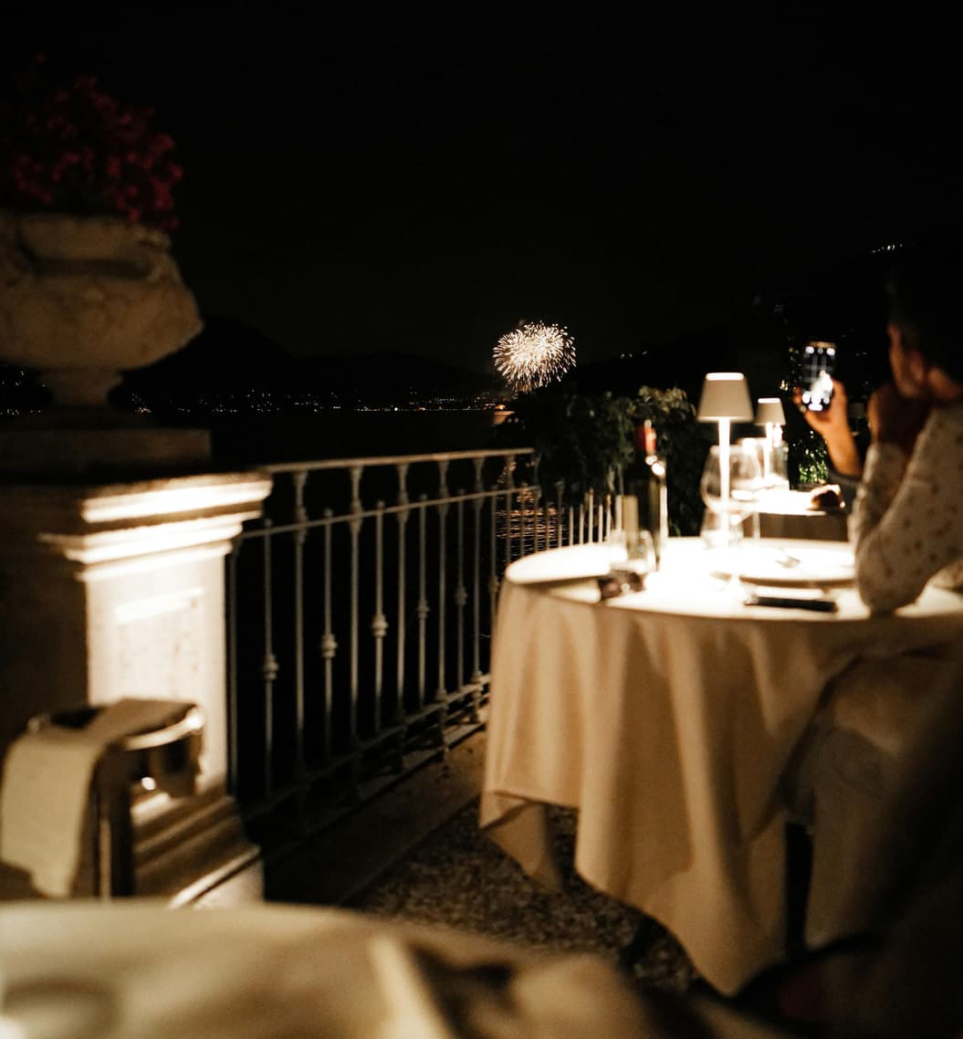 Terrasse des Ristorante La Fortuna mit Seeblick